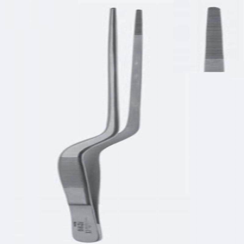 Пінцети, хірургічні, "Grünwald", байонетної форми, прямі, кінчик 2,0 мм, загальна довжина 200 мм, 8"